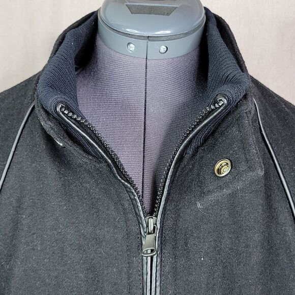 INTERNATIONAL CONCEPTS Black Wool Coat Large - Picture 4 of 10